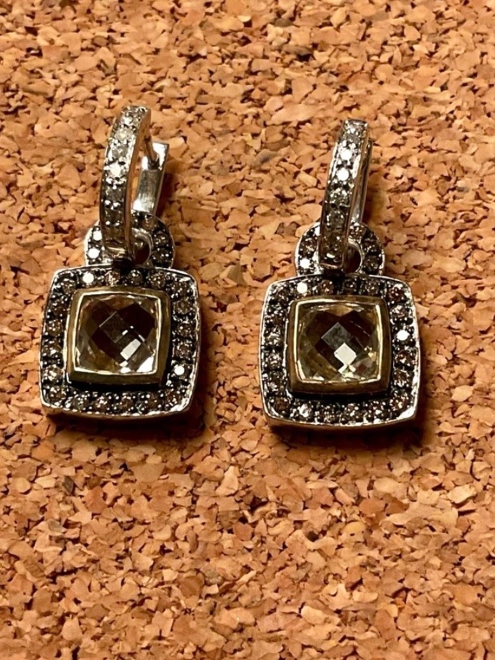 NWT Lori Bonn Sterling Silver and Gold-Toned Square Earrings